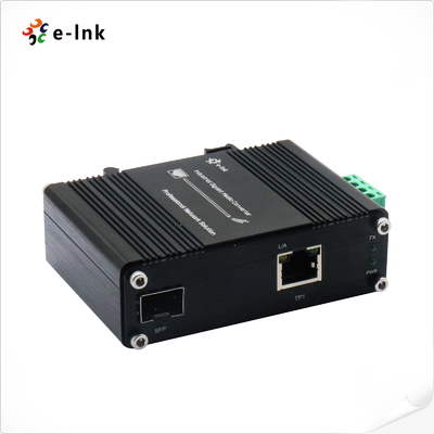 SFP Wall Mount Industrial Ethernet Media Converter 10/100/1000Base-T 3W