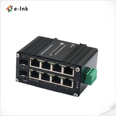 Mini Industrial Managed Ethernet Switch 8 Port 10/100/1000T + 2 Port 100/1000X SFP