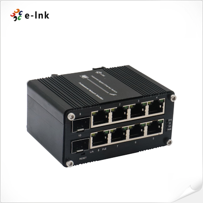 8 Port 10/100/1000T L2+ Ethernet Media Converter With 2 Port 100/1000X SFP