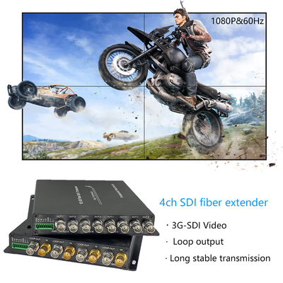 4 Channel 3G-SDI Fiber Extender With Backward RS485 4Ch Tally 20KM FC Connector