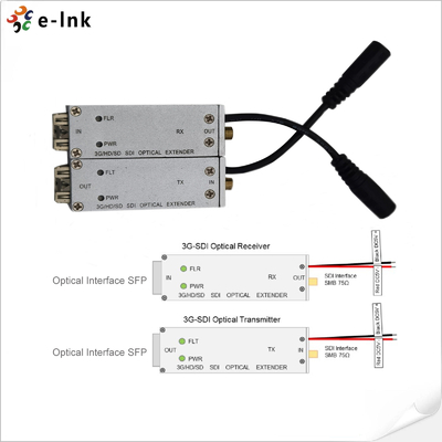 3G HD SD-SDI Fiber Optic Extender SMB Connector Simplex LC 20KM