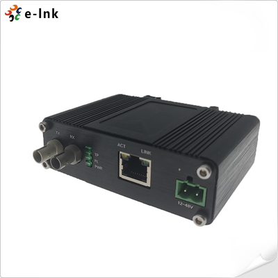 Din Rail Industrial 10BASE-T To 10BASE-FL Fiber Ethernet Media Converter ST Connector 2KM