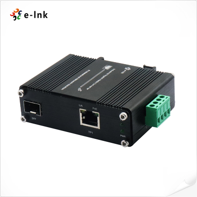 Outdoor PoE Media Converter 1 Port 100/1000x SFP To 1-Port 10/100/1000T 802.3bt 90w Din Rail