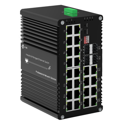 Outdoor PoE Switch 24 Port 10/100/1000T 802.3at 30w To 4 Port Gigabit SFP Din Rail Managed Switch