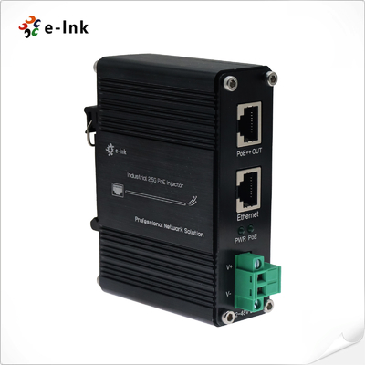 60W PoE Injector 2.5G 802.3at with 48V DC Output Din Rail Industrial Power Ethernet Adapter