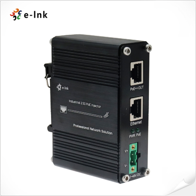 PoE Injector Adapter 2.5G 802.3at 30W 48V DC Output with Booster Function Din Rail Mounting