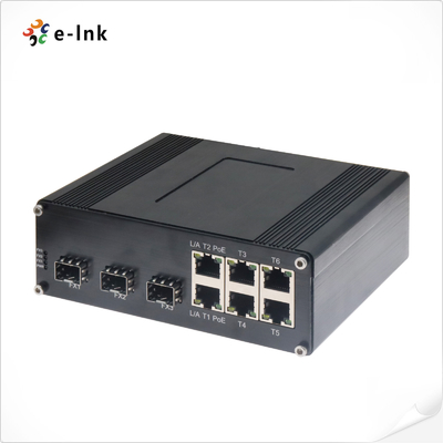 Industrial PoE Ethernet Switch 6 x PoE + 3 x SFP Fast Ethernet
