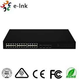 L3 Managed Ethernet POE Switch 24G + 4 10G SFP+ RISC 400MHz Processor 128Gbps Bandwidth