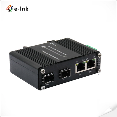 Mini Industrial Ethernet Switch with 2×10/100/1000T PoE Ports + 2×100/1000Base-X SFP Ports