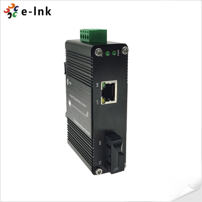 Micro Industrial Media Converter with 100BASE-FX to 10/100BASE-T 60W PoE++ Ports