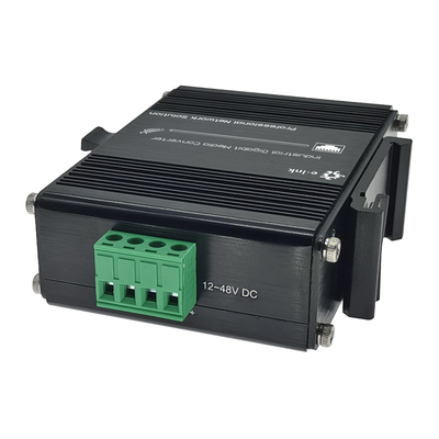 Micro Industrial Media Converter with 100BASE-FX to 10/100BASE-T 60W PoE++ Ports