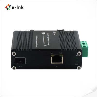 Micro Industrial 1-Port 100/1000X SFP to 1-Port 10/100/1000T 90W PoE++ Media Converter