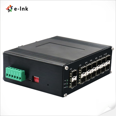 Industrial L2+ Managed 12-Port 1000X SFP plus 2-Port 1000X SFP Fiber Switch