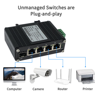 TX + Uplink Port Industrial Hardened Ethernet POE Switch 1 SFP 4 PoE