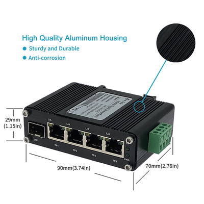 TX + Uplink Port Industrial Hardened Ethernet POE Switch 1 SFP 4 PoE