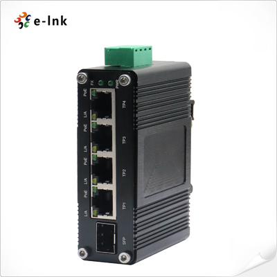 TX + Uplink Port Industrial Hardened Ethernet POE Switch 1 SFP 4 PoE