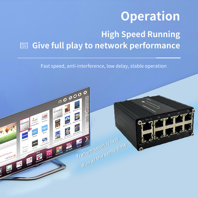 Mini Industrial Ethernet Switch 10 Port 10/100/1000BASE-T GE 12~48V DC