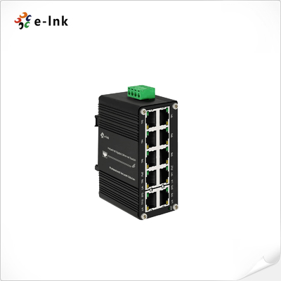 Mini 10 Port Industrial Ethernet POE Switch 8 Port 10/100/1000BASE-T PoE 12~48V DC