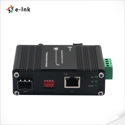 Mini Industrial 10G 5G 2.5G 1G 100M Copper to 10GBASE-X SFP+ Media Converter