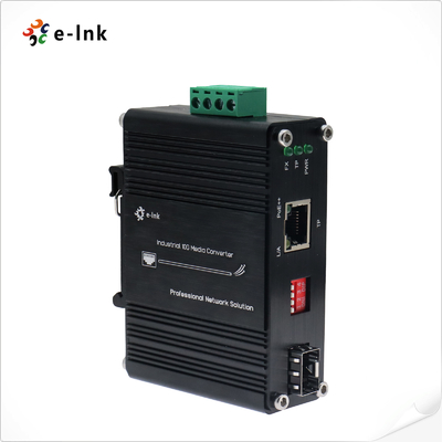 Mini Industrial 10G 5G 2.5G 1G 100M 802.3at to 10GBASE-X SFP+ Media Converter