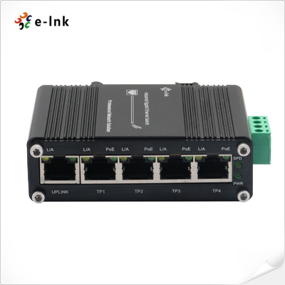 Mini Industrial 4-Port 10/100/1000BASE-T 802.3at PoE + 1-Port 10/100/1000T Ethernet Switch