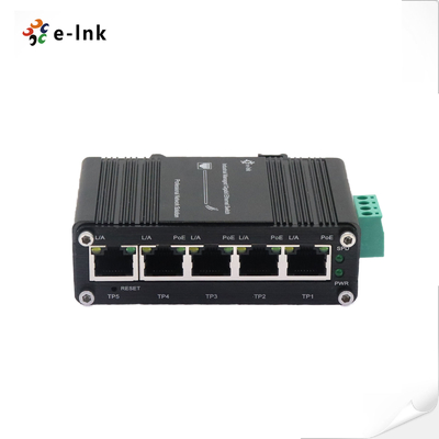 Mini Industrial Managed 4-Port 10 100 1000BASE-T 802.3at PoE + 1-Port 10 100 1000T Ethernet Switch