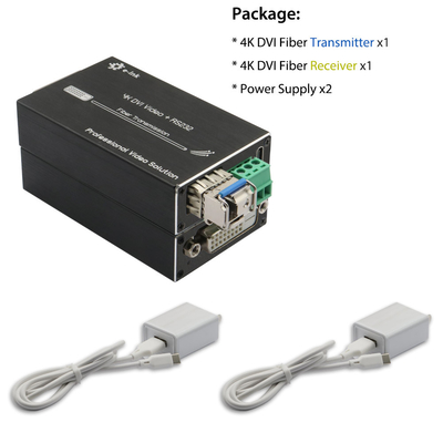 Micro 4K DVI Fiber Optic Extender with RS232