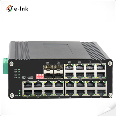 Industrial L2+ 24-Port 10/100/1000T 802.3at PoE + 4-Port 1000X SFP Managed Ethernet Switch