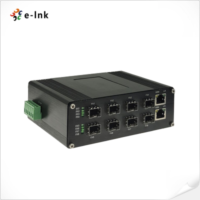Industrial 2-port 10/100/1000Base-T + 8-port 1000BASE-X SFP Optical Switch