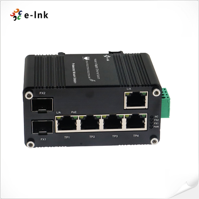 Industrial PoE Powered 5-Port 10/100/1000T + 2-Port 100/1000X SFP Ethernet Switch with PoE Passthrough