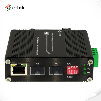 Industrial 1G/10G SFP+ to SFP+ OEO Converter (3R Repeater) with 1G Ethernet Media Converter Function