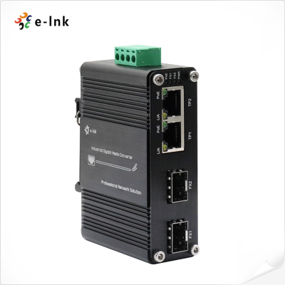 Mini Industrial 2-Port 10/100/1000T 802.3at PoE + 2-Port 100/1000Base-X SFP Ethernet Switch