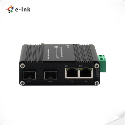 Mini Industrial 2-port 10/100/1000Base-T + 2-port 100/1000Base-X SFP Ethernet Switch