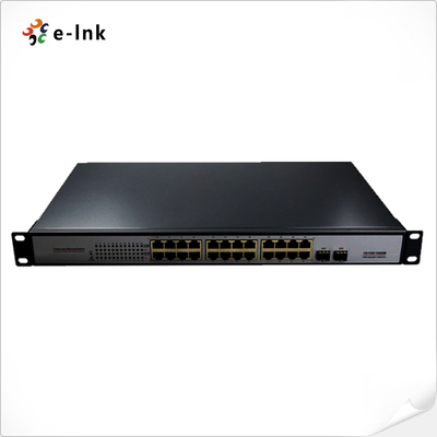24-Port Gigabit PoE Switch with 2 Fiber Uplinks 600W Power Budget Fanless
