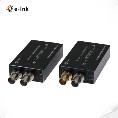 Mini-type 3G-SDI to Fiber Converter with Tally & Reverse RS485