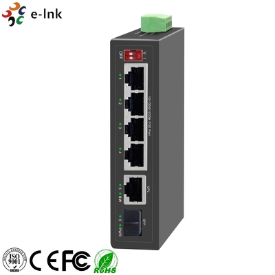 4-port 10/100/1000BASE-T PoE + 1-port 1000BASE-X SFP + 1-port 1000BASE-T Industrial 250m PoE Switch