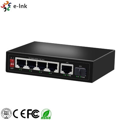 4-port 10/100/1000BASE-T PoE + 1-port 1000BASE-X SFP + 1-port 1000BASE-T Industrial 250m PoE Switch