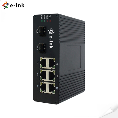 Industrial 6-port 10/100Base-T (6-port PoE+) + 2-port 100BASE-FX Ethernet Switch