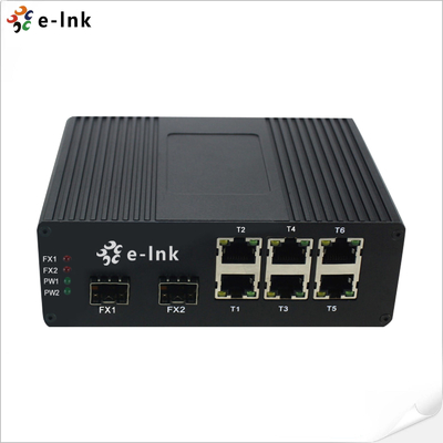 Industrial 6-port 10/100Base-T (6-port PoE+) + 2-port 100BASE-FX Ethernet Switch