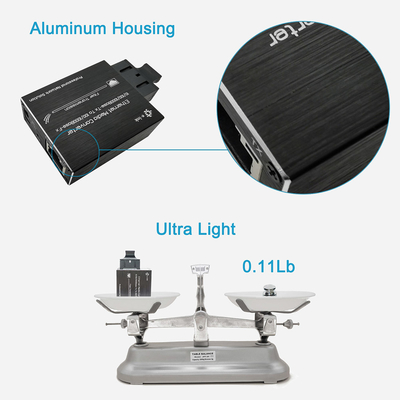 Micro Type SC DC15V 20km 3w 10/100/1000Mbps Fiber Ethernet Media Converter