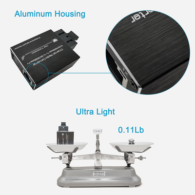 Mini 10/100/1000Mbps Media Converter SFP Slot 20KM Fiber Plug & Play