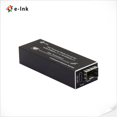 PoE+ Gigabit Fiber Converter | Mini Size | SFP Slot | Powered by IEEE802.3at PoE Injector