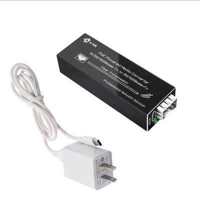 PoE+ Gigabit Fiber Converter | Mini Size | SFP Slot | Powered by IEEE802.3at PoE Injector