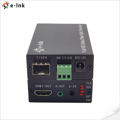 E- Link HDMI bidirectional audio Over Fiber Optic Extender 1 Channel Audio RS232 Data Single Mode