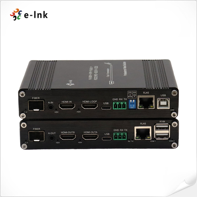 Multi-Function 4K60Hz with KVM, Audio, RS232 or RS485, 10/100M TCP/IP, IR, EDID HDMI Fiber Optic Extender