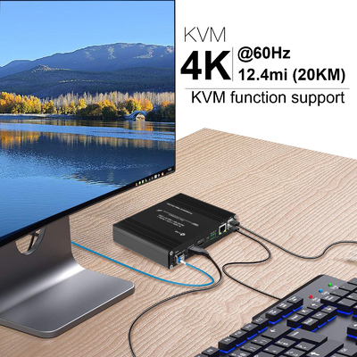 Multi-Function 4K60Hz with KVM, Audio, RS232 or RS485, 10/100M TCP/IP, IR, EDID HDMI Fiber Optic Extender