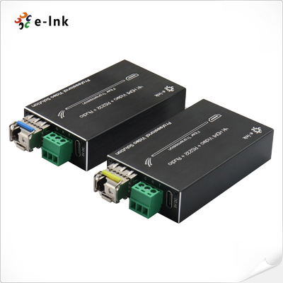 Micro 4K HDMI Fiber Extender with RS232 & External Audio 5V DC Type-C Power Input