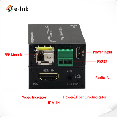 Micro 4K HDMI Fiber Extender with RS232 & External Audio 5V DC Type-C Power Input