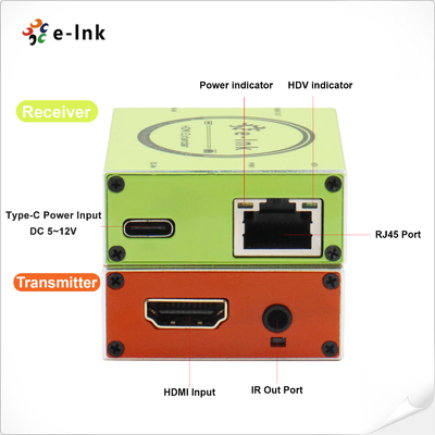 Mini HDMI Over CAT5/CAT6 Extender with IR - 165ft (50m) HDCP 1.3