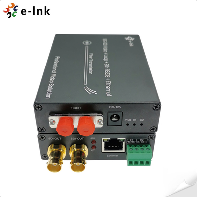 12G-SDI to Fiber Converter with Gigabit Ethernet plus 2Ch Backward RS485 for HDTV